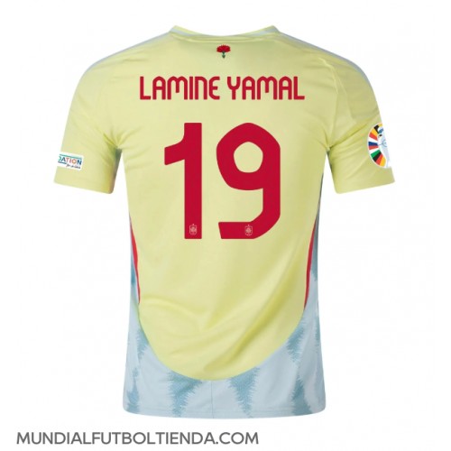 Camiseta España Lamine Yamal #19 Segunda Equipación Replica Eurocopa 2024 mangas cortas